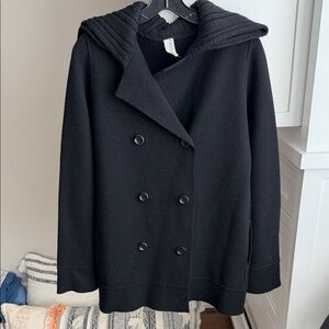 Black Double-Breasted Women's Jacket Sweater